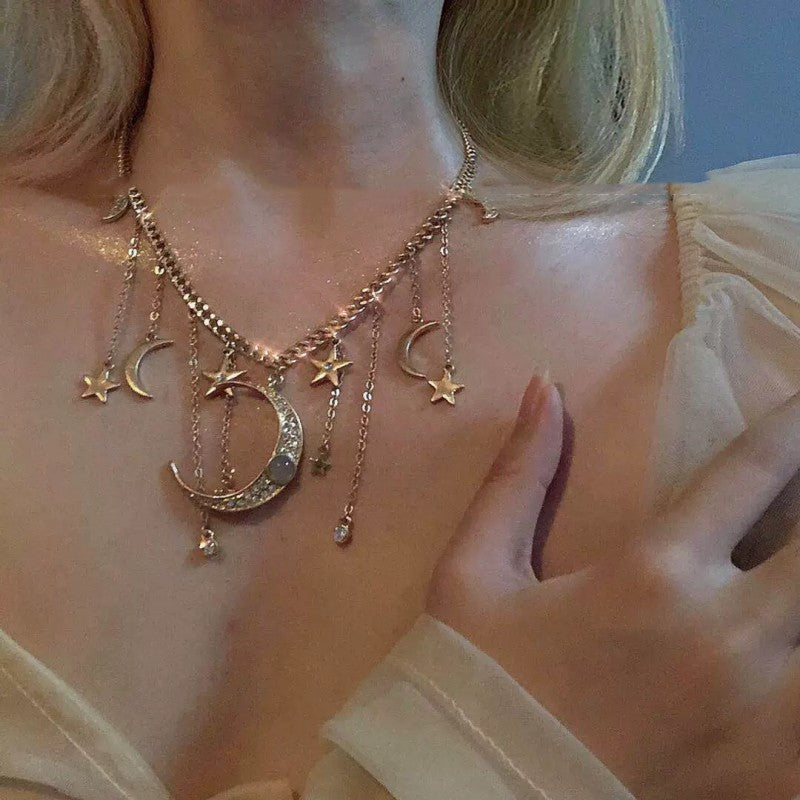Moon Astrology Star Wish Necklace   HA1843
