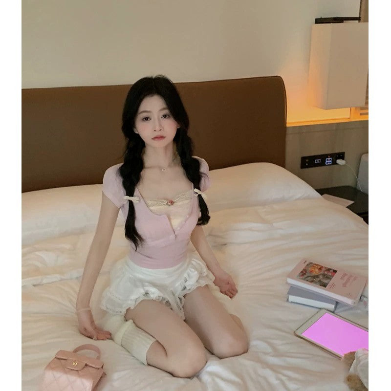 Ballerina collarbone top T-shirt   HA1965