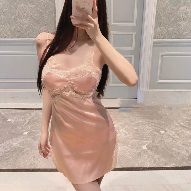 Light Pink Sling Satin Nightdress HA2021