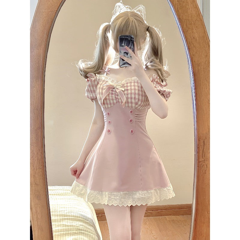 Sweet Pink One Shoulder Dress HA1889
