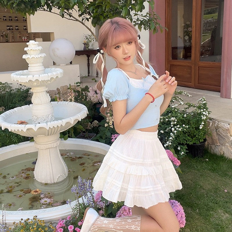 Sweet and cute high waist skirt cake skirt HA2135