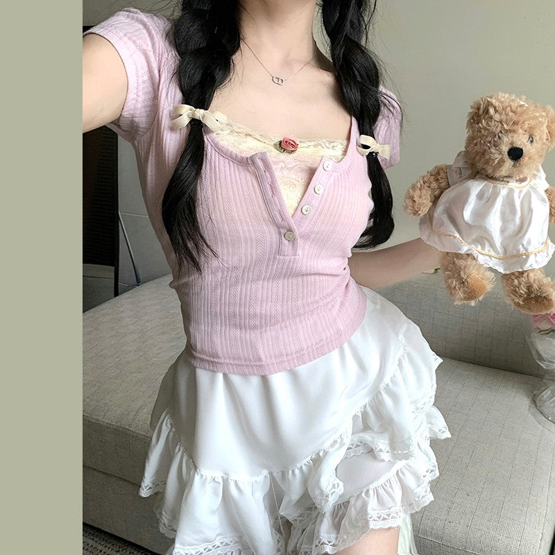 Ballerina collarbone top T-shirt   HA1965