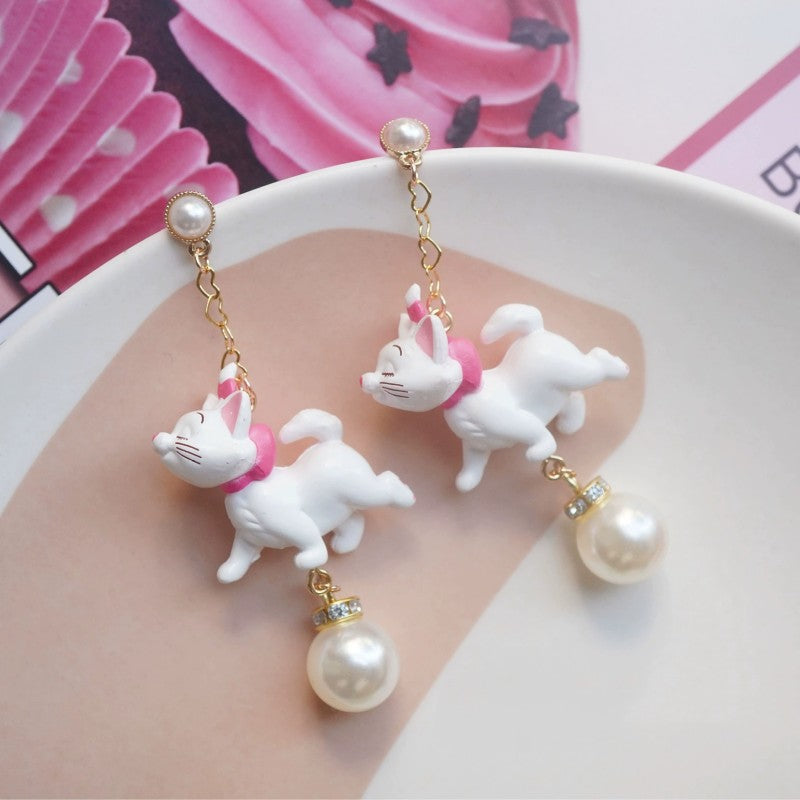 Tsundere Mary cat bow stud ear clip   HA1973