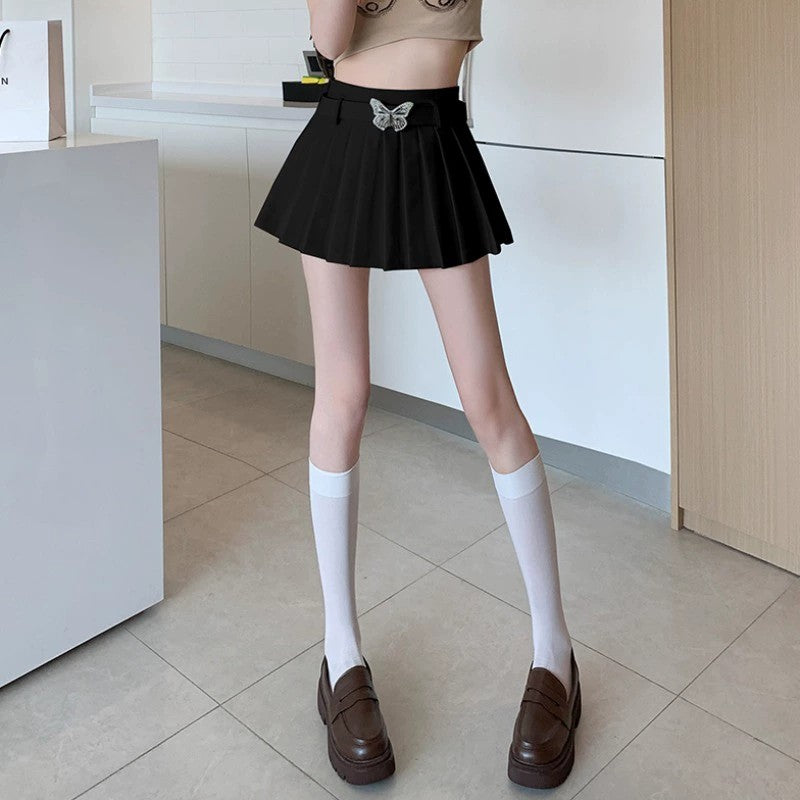 A-line skirt with pleated butterfly belt HA2037