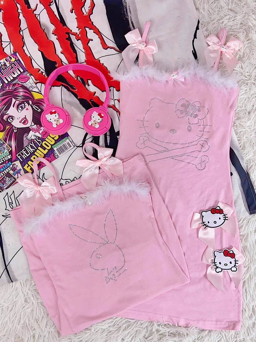 Y2K cute pink dress HA2322