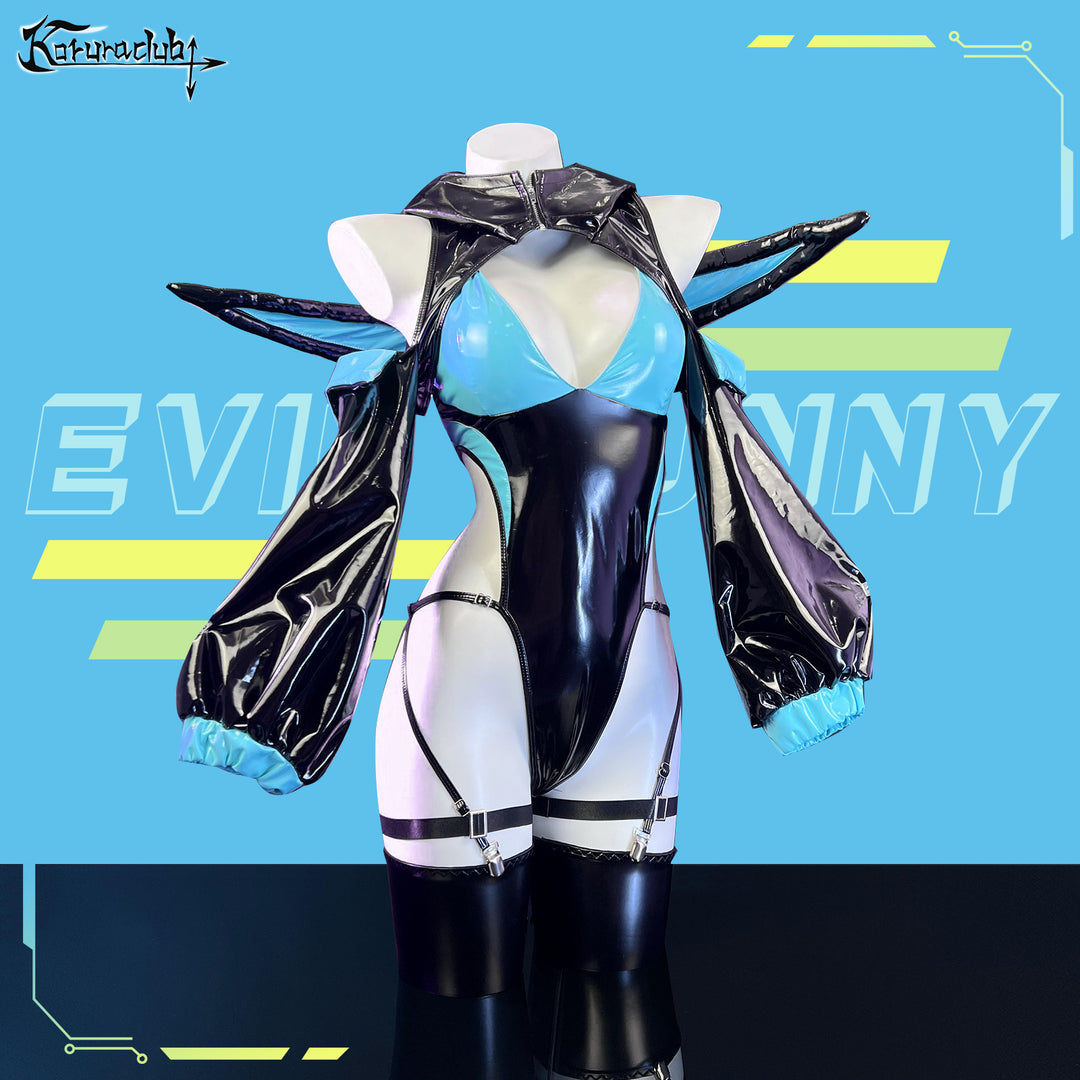 Black and Cyan Cosplay Evil Bunny Lingerie KO50-L
