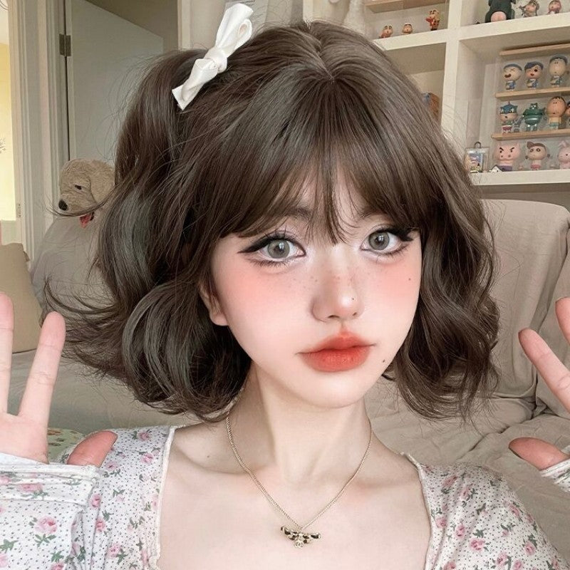 Wool curly short wig   HA1411