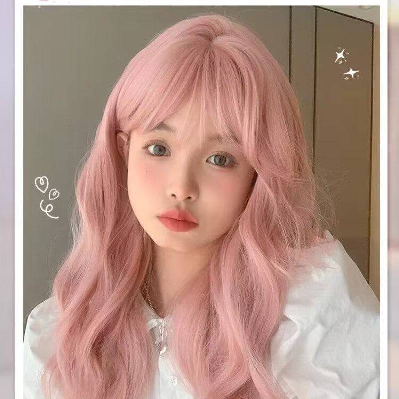 Pink curly wig  HA1661