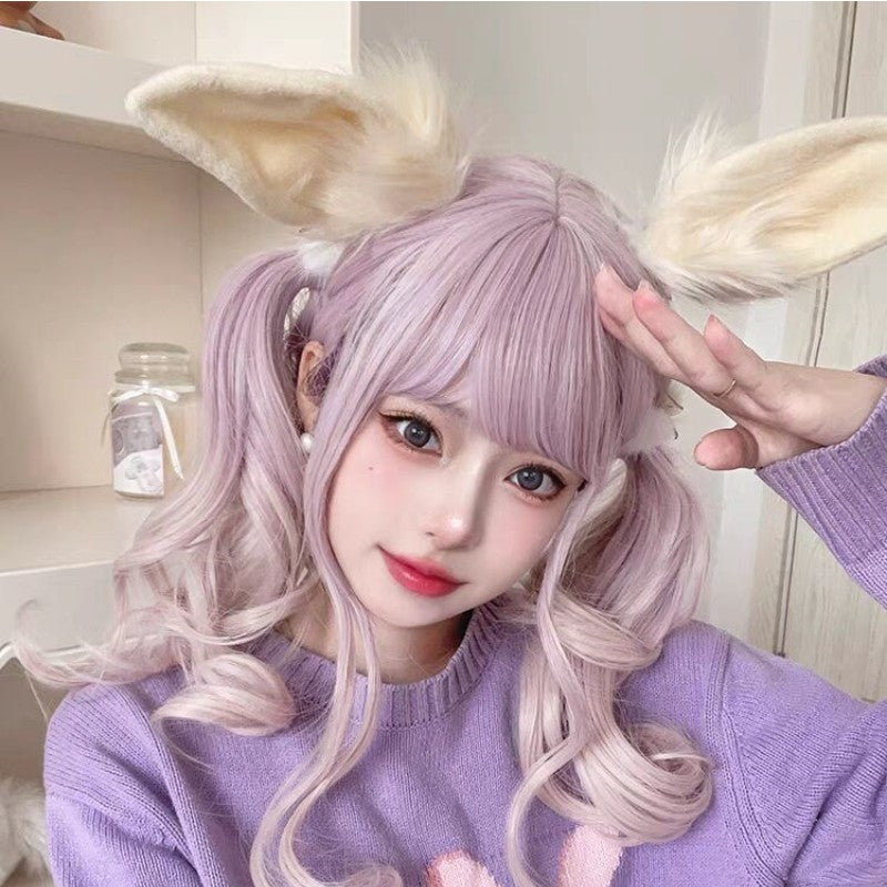 Taro gradient long curly hair   HA1692