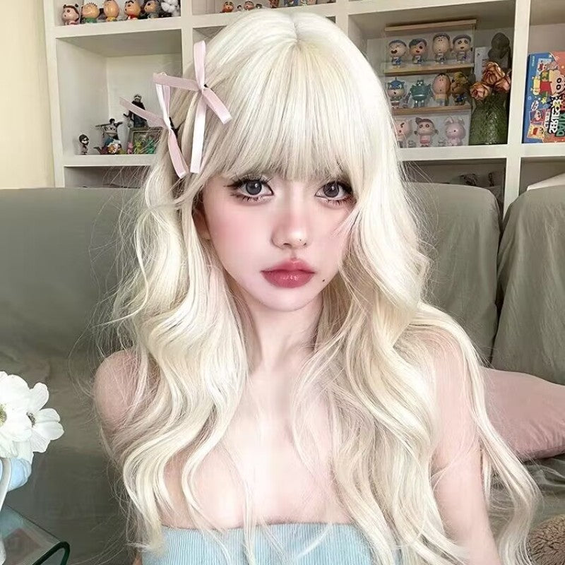 Platinum big wave long curly wig   HA1691