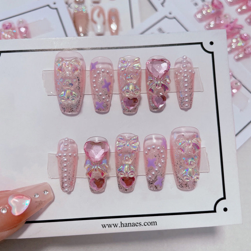 Girl Pink Sweet Cool Spicy Nail Art  HA1153