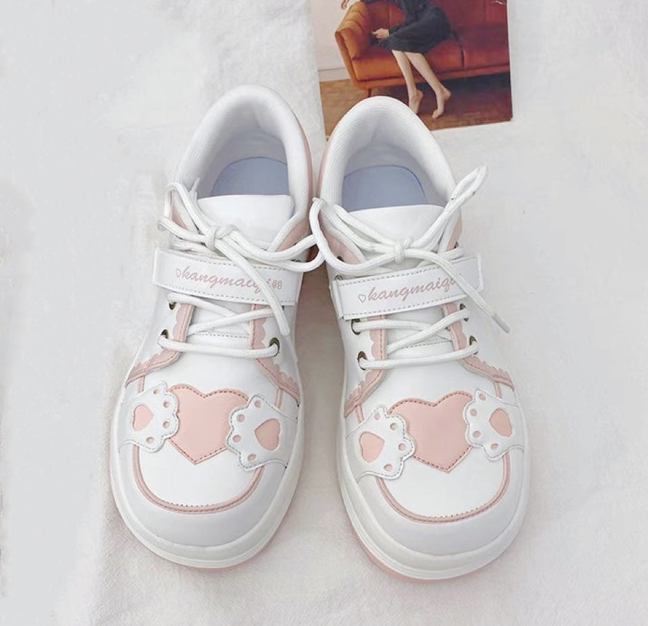Cream platform white shoes HA0566