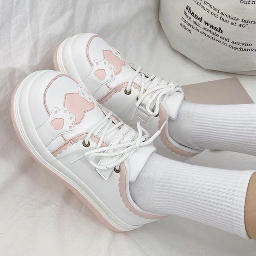 Cream platform white shoes HA0566