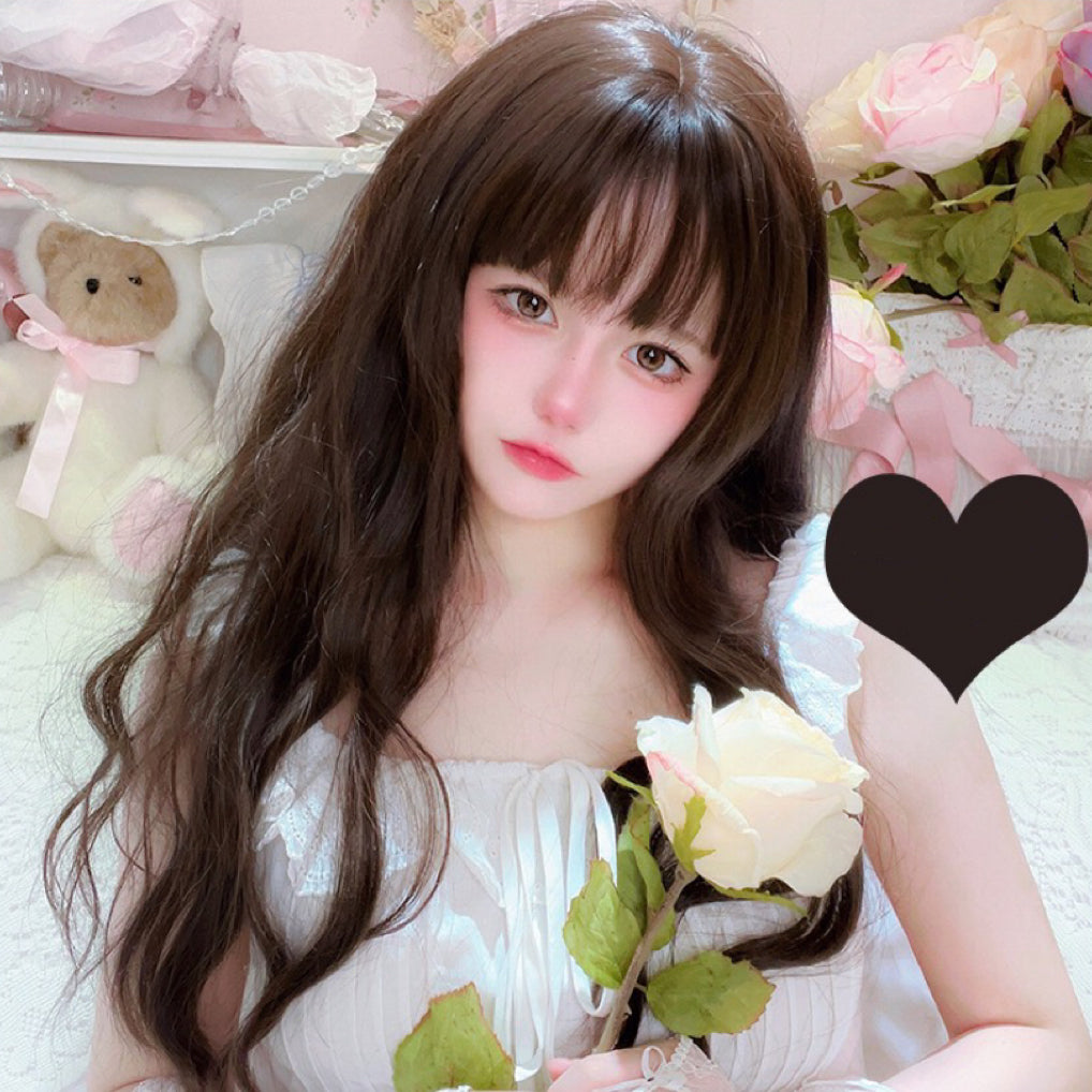 Cool black brown water ripple wig  HA1285