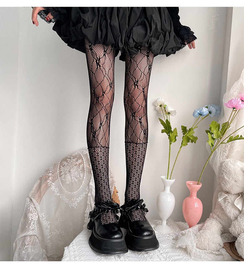 Floral Pantyhose Hollow Lace Pants HA1405