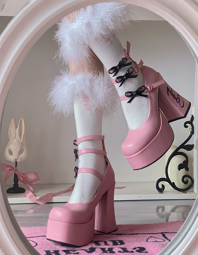 Sweet mid-heel lace-up shoes   HA1565