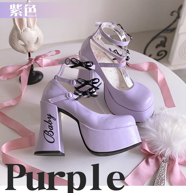 Sweet mid-heel lace-up shoes   HA1565