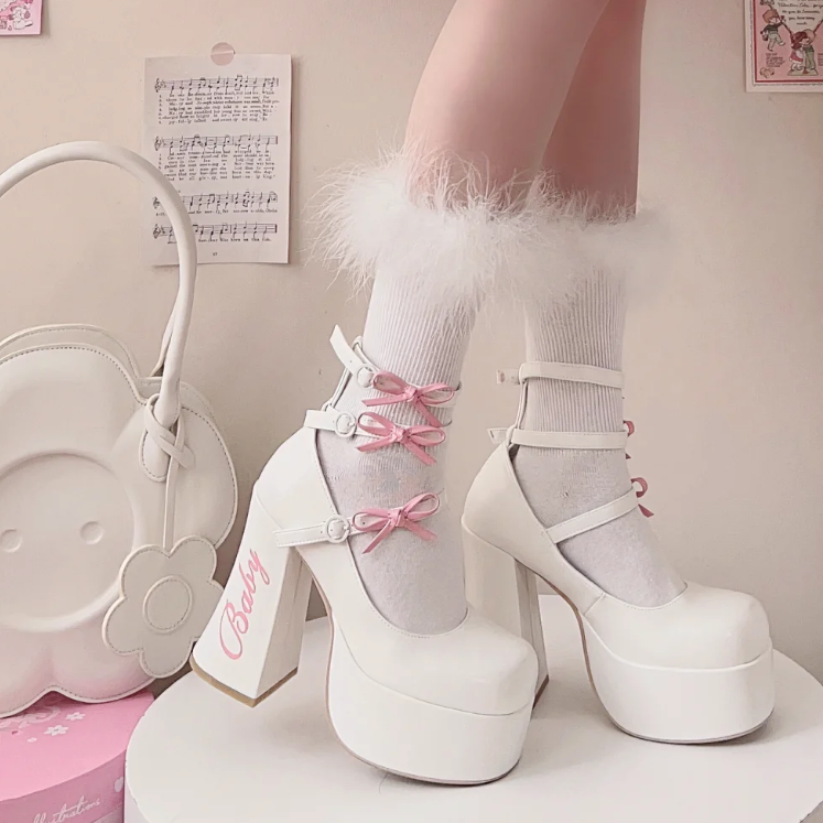 Sweet mid-heel lace-up shoes   HA1565