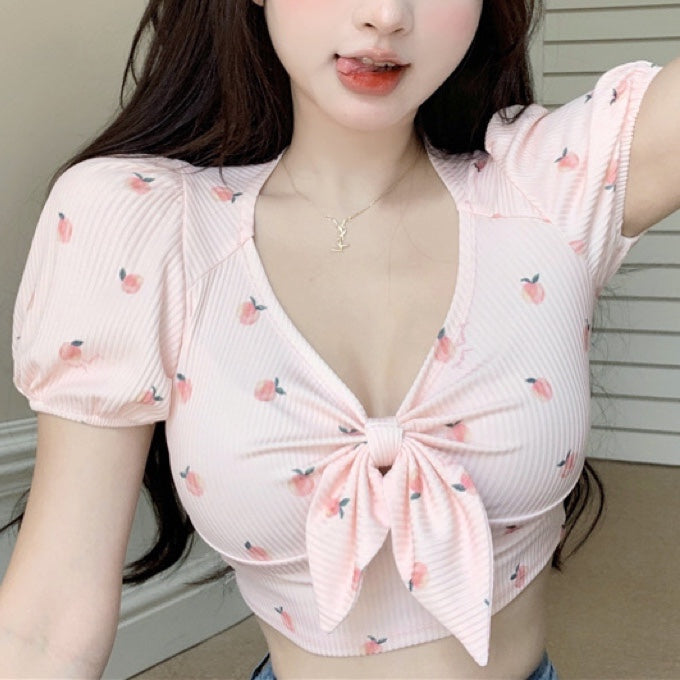 Sweet Spice Bow Short Sleeve T-Shirt HA0840