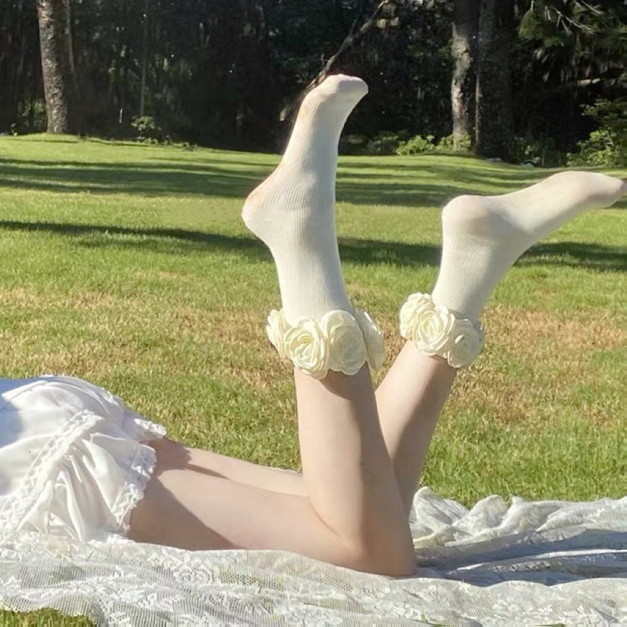 3D Camellia Socks HA1585