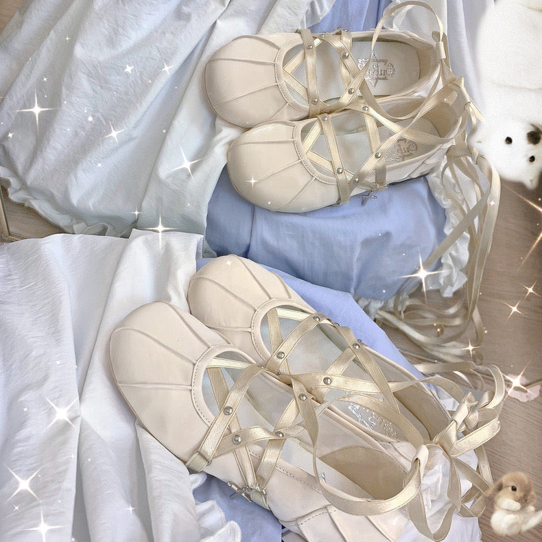 Round toe marie lace up shoes HA1586