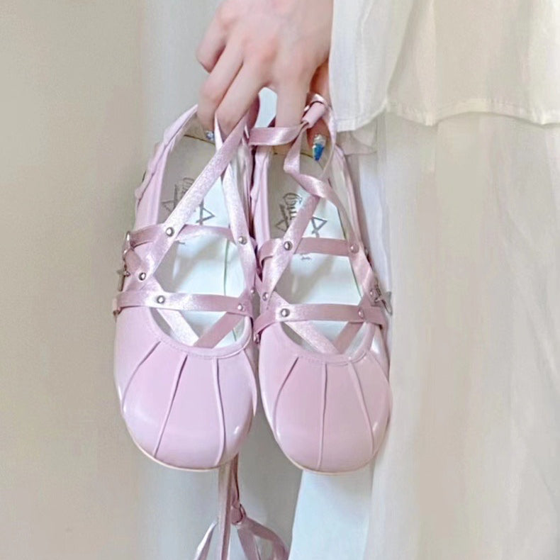 Round toe marie lace up shoes HA1586