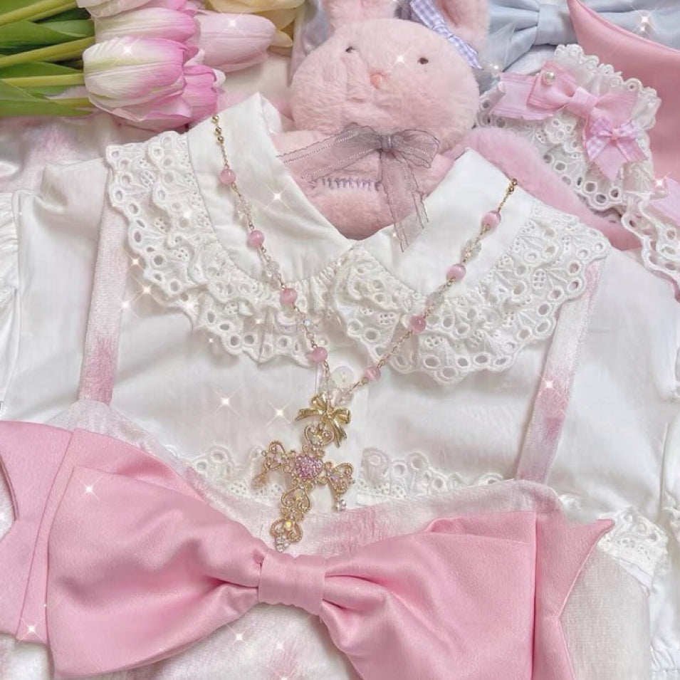 Crystal cross necklace  HA1589