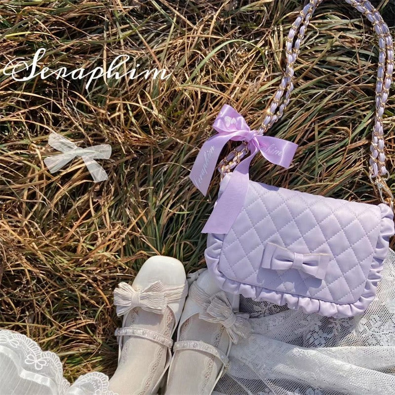 Rhombus Solid Color Chain Shoulder Bag HA1659