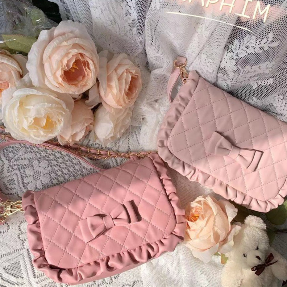 Rhombus Solid Color Chain Shoulder Bag HA1659