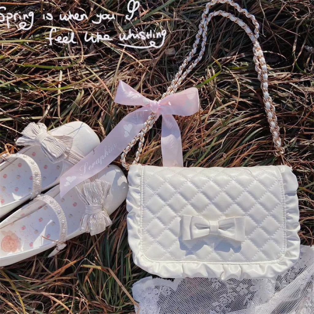 Rhombus Solid Color Chain Shoulder Bag HA1659