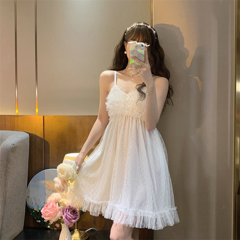 Cute heart-shaped mesh nightdress HA1615