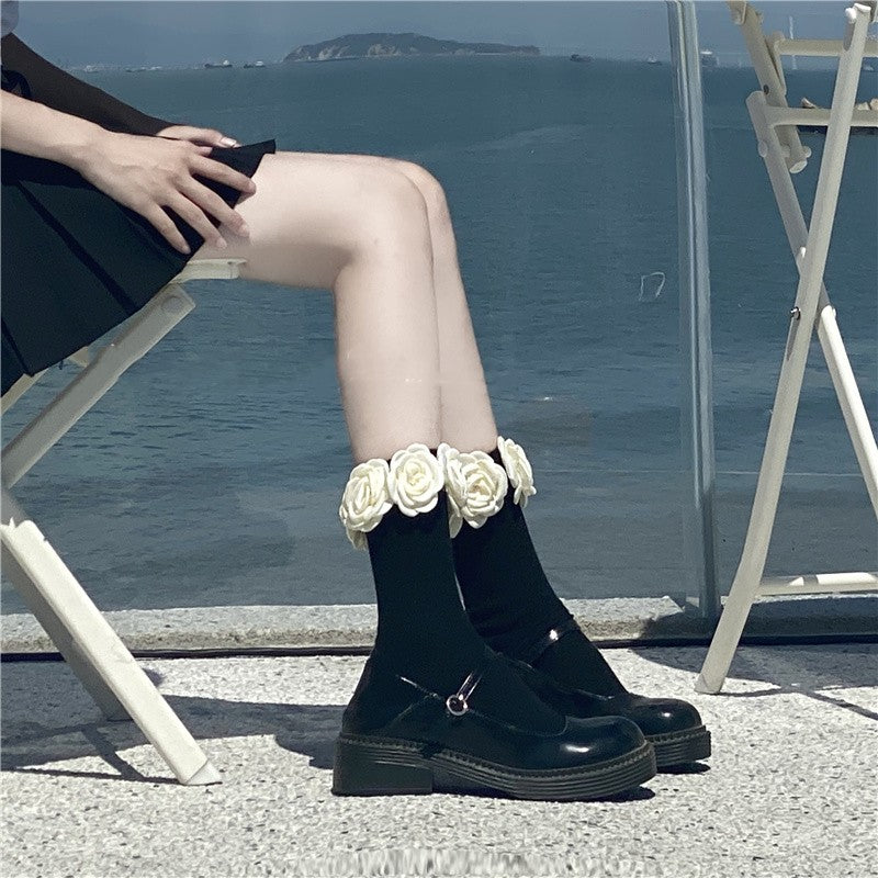 3D Camellia Socks HA1585