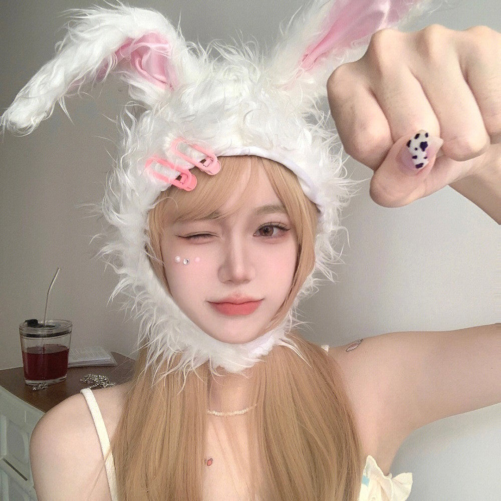Plush bunny headgear hat HA1456
