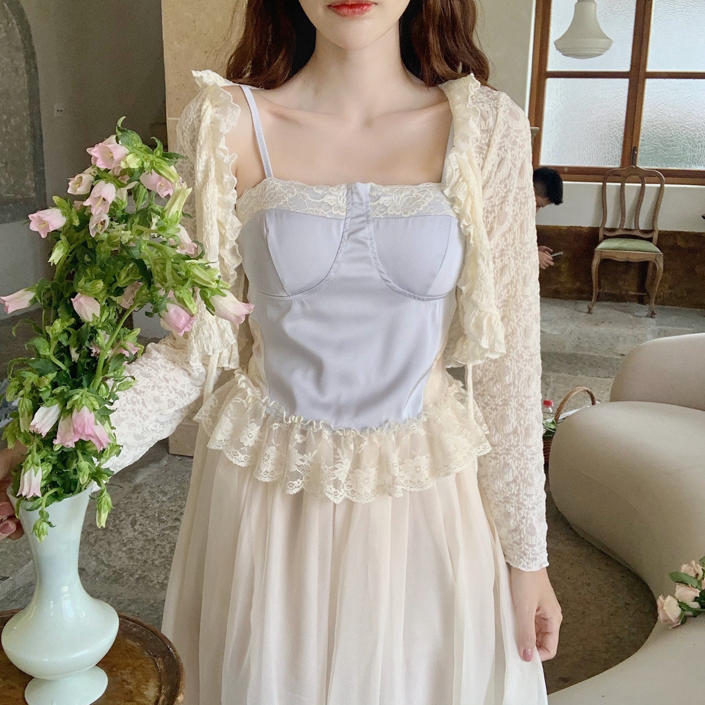 Gentle Lace Panel Camisole HA1081