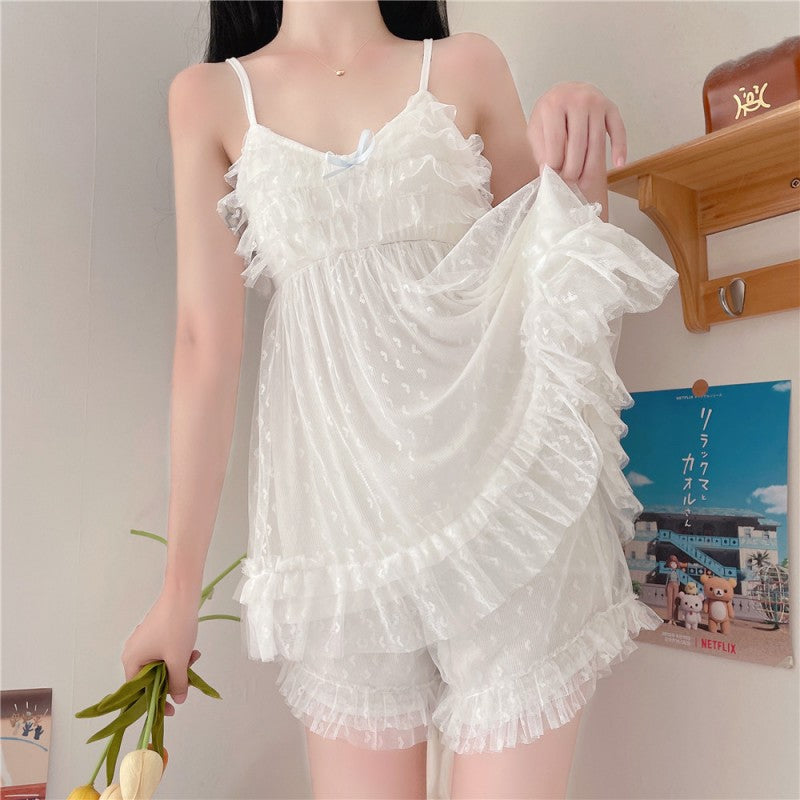 Cute heart-shaped mesh nightdress HA1615