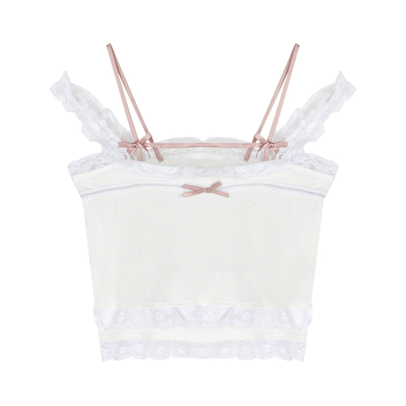 Bow Knot White Camisole  HA0626
