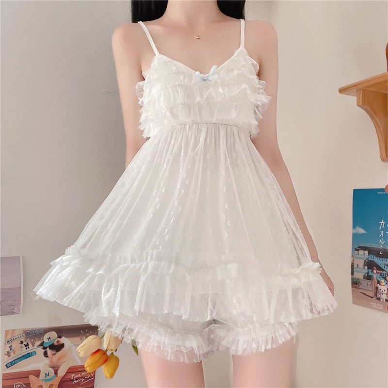 Cute heart-shaped mesh nightdress HA1615