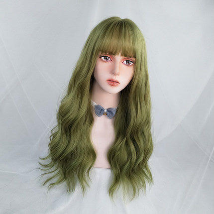 Fluorescent green long curly hair  HA0253