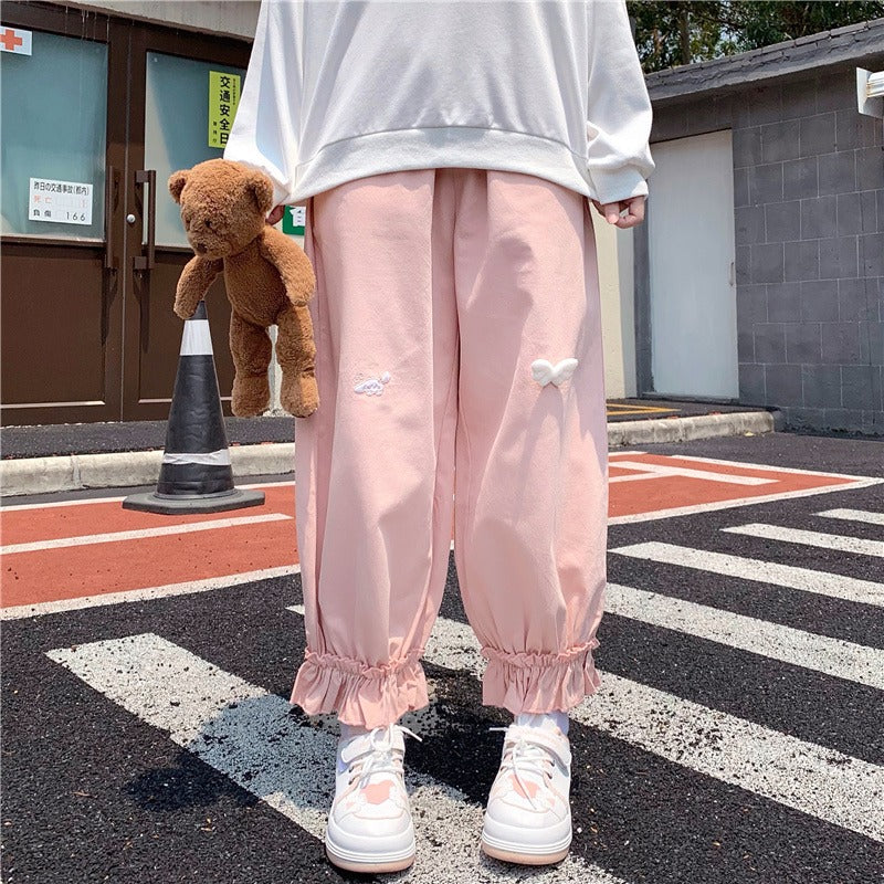 Cute soft sister pants flower bud pants HA0567