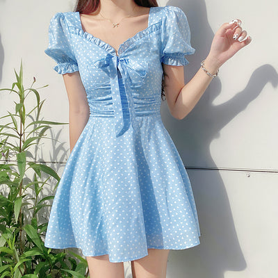 Rustic floral square neck dress  HA0646