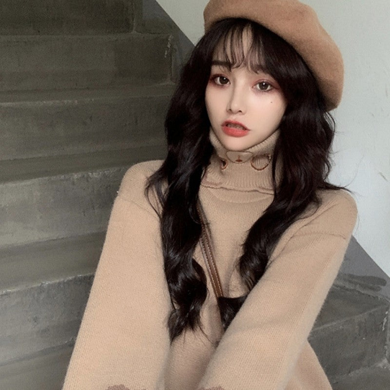 Cartoon embroidery soft girl sweater  HA1491