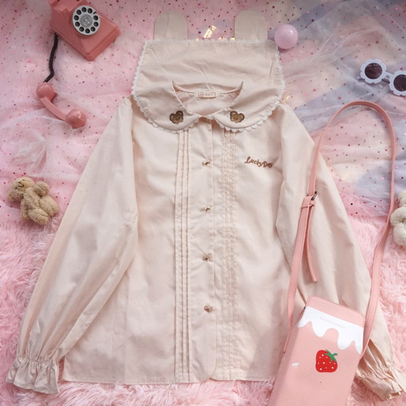 Cute Lace Doll Collar Long Sleeve Shirt HA1273