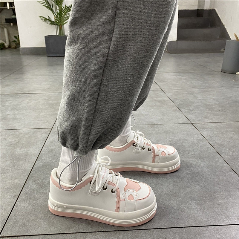 Cream platform white shoes HA0566