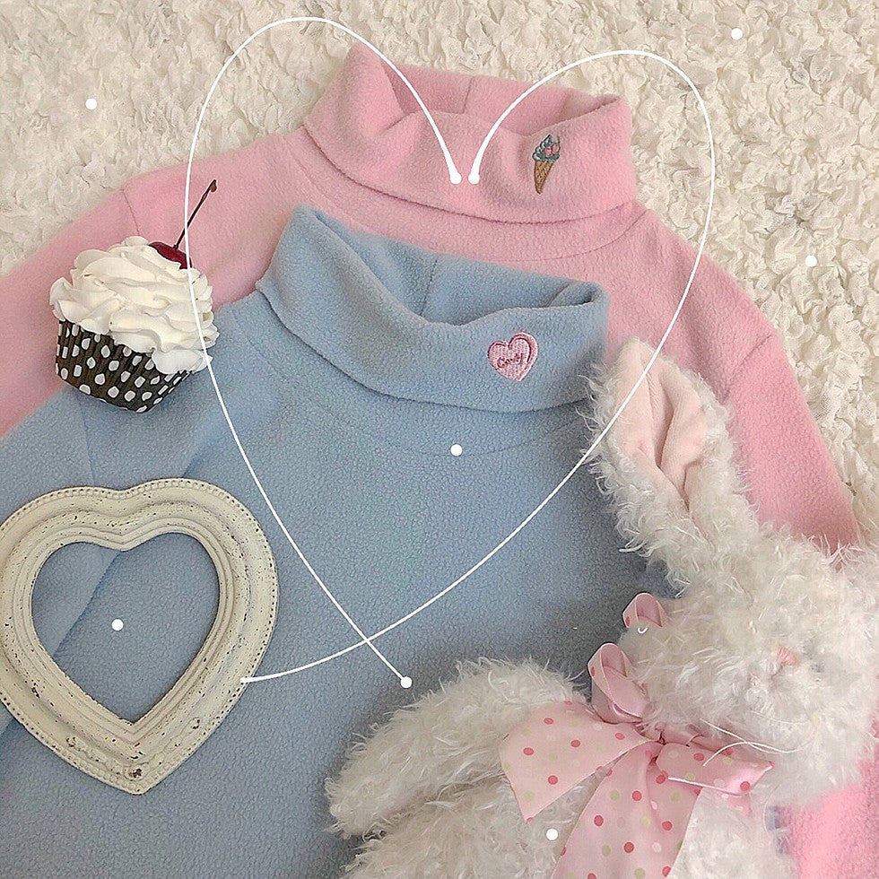 Warm pink and blue color autumn and winter long sleeves HA1397