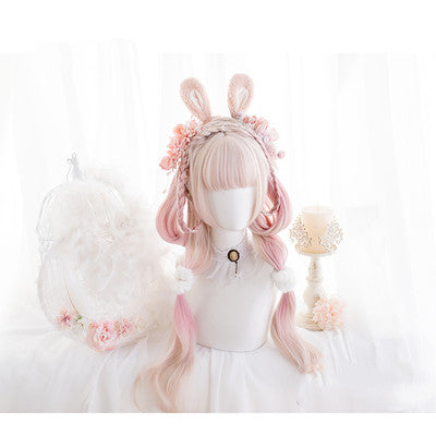 Pink gradient long curly hair HA0512