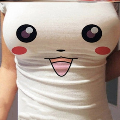 Big eyes t-shirt 3d tight top    HA0529