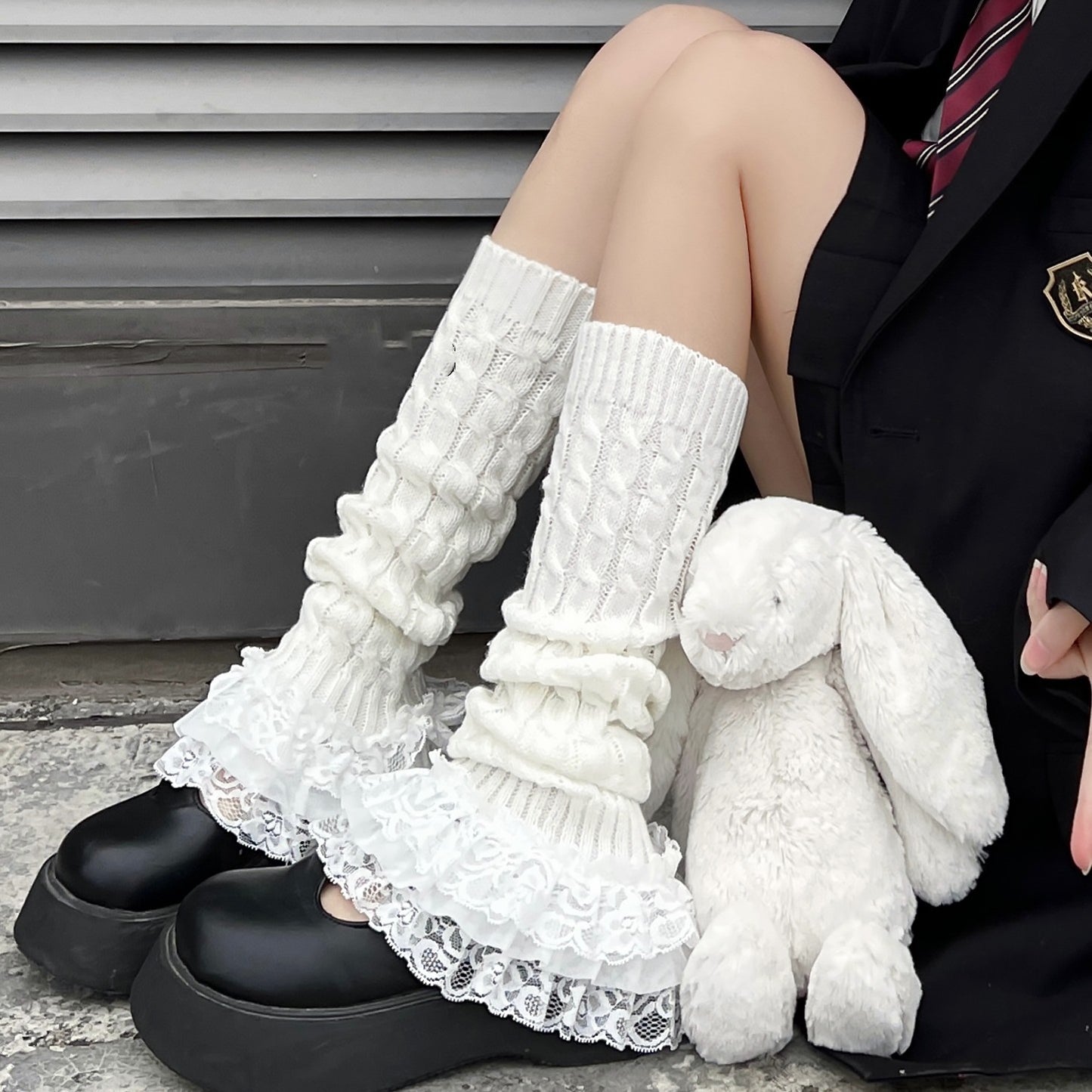 Layered lace socks HA1415