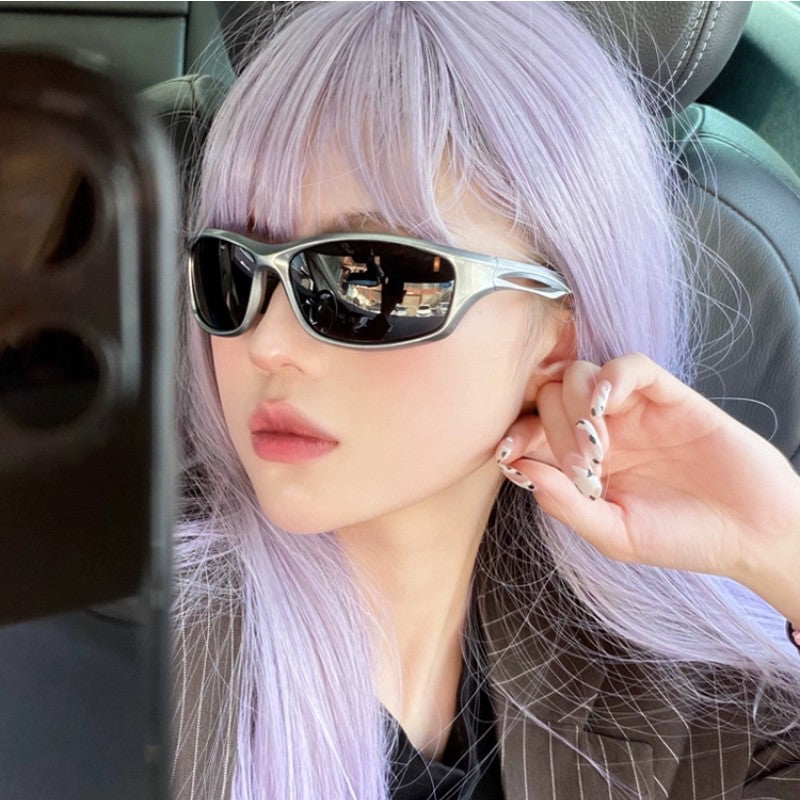 Daily gray -purple long straight hair   HA1669