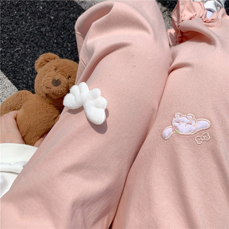 Cute soft sister pants flower bud pants   HA0567