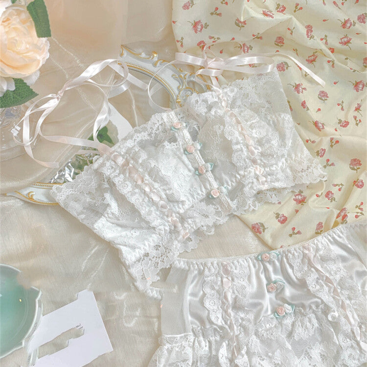 Ribbon Lace Floral Bra HA0362